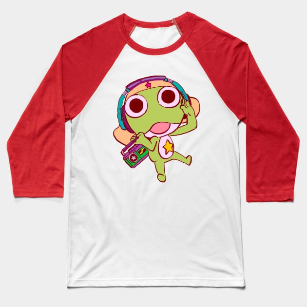 I draw pastel keroro jamming with a boombox and headphone / Sergeant Keroro Baseball T-Shirt by mudwizard